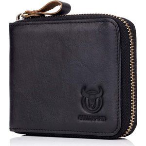 Men's RFID Blocking Wallets,Genuine Leather Short Zip-Around Wallet for Men